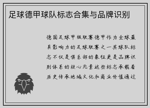 足球德甲球队标志合集与品牌识别